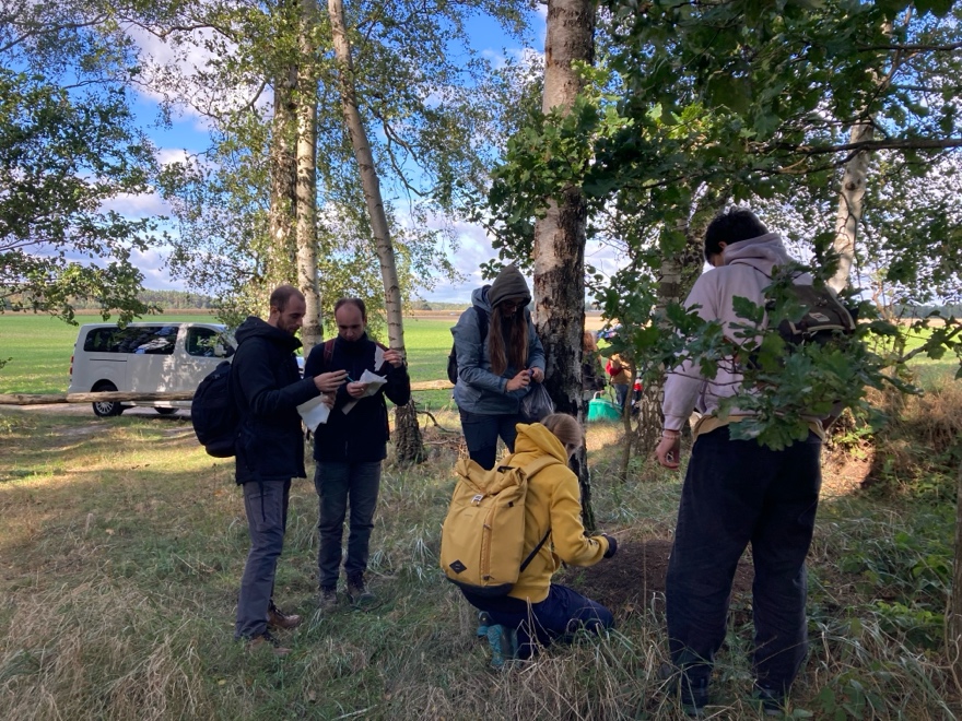 A group of people in the woods